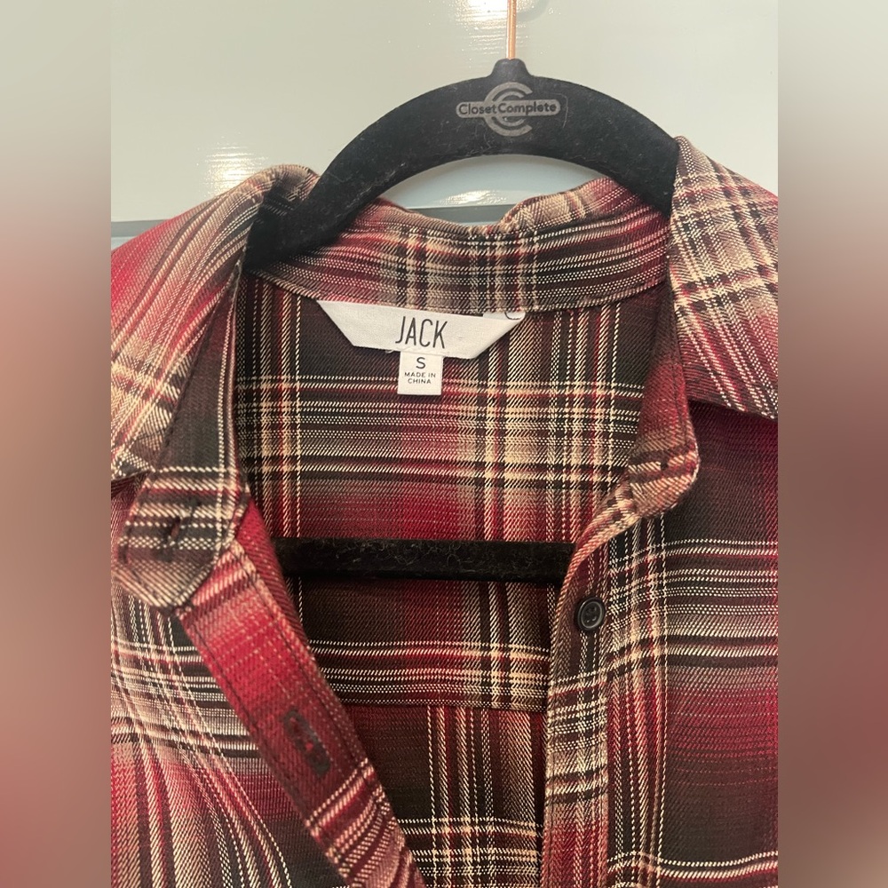 Jack by BB Dakota | Stina Berry Plaid Shirt Dress size small - Picture 3 of 6